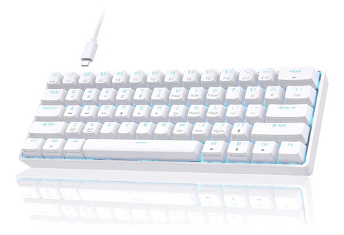 Teclado Mecanico Gamer Argb 60 Compacto 61 Teclas Blanco Rgb