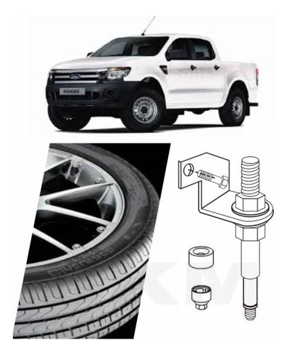 Traba Antirrobo Rueda Auxilio Bkm Ford Ranger 2012 /  2021