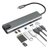 Adaptador Hub Para Macbook Air M1 M2 8 En 1 Usb-c Hdmi 4k