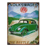 Cartel Chapa Publicidad Antigua Vw The Beetle L227