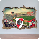 Vinilo Mural Pared Rota 3d River Plate 60x90