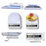 Báscula Digital De 10 Kg Para Cocina, Nutrición, Dieta, Peso, Color Blanco