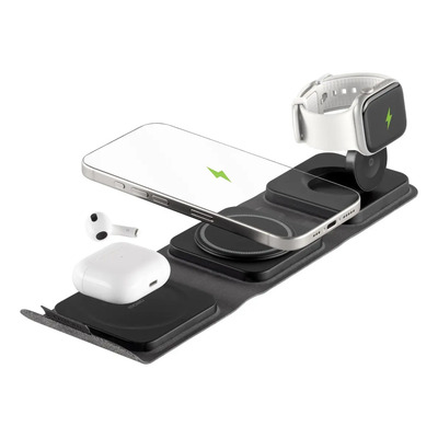 Cargador Inalámbrico Mobo Bend 3 En 1 15w Gris Color Negro | Envío gratis
