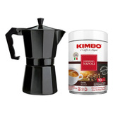 Café Kimbo Italiano Napoli 250 Gr + Cafetera Moka 6 Tazas 