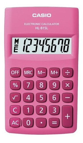 Calculadora Básica Casio Portatil Rosa Hl-815 Pk Color Rosa