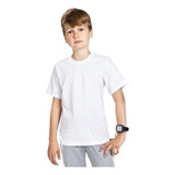 Camiseta Branca Infantil 100% Algodão Juvenil Básica Lisa