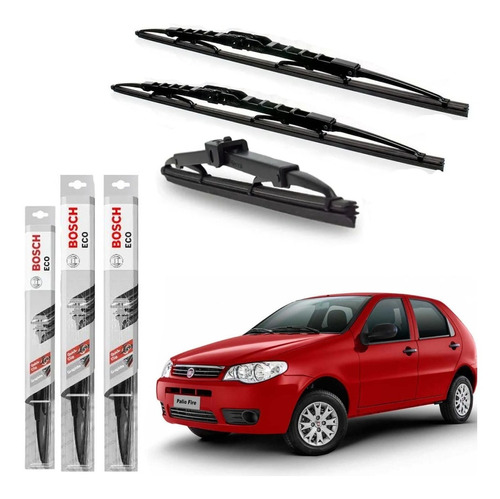 Kit 3 Escobillas Limpiaparabrisas Bosch - Fiat Palio Fire