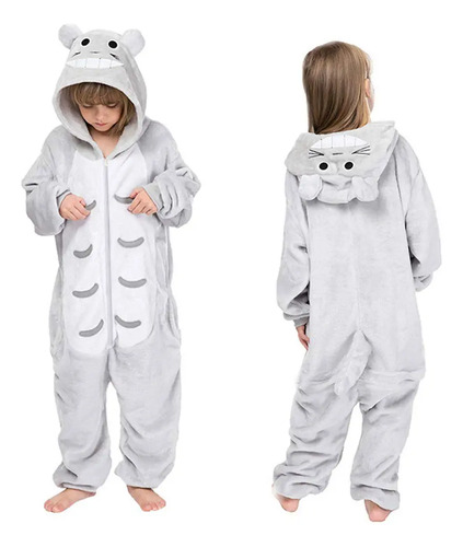Pijama Infantil Estilo Gato Azul De Felpa Suave Y Cálido