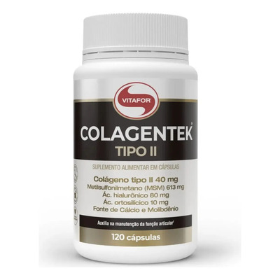 Suplemento alimentar Colagentek Tipo II 120 Cápsulas Sem Sabor Vitafor | Frete grátis
