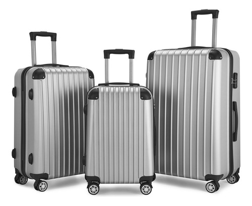 Set De 3 Maletas De Viaje Equipaje Resistente Con Cerradura