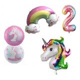 Combo 5 Globos Arcoiris Unicornio Grande. (ver Descripcion)