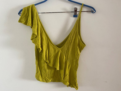 Musculosa Top Verde Olivo | Hombro Volado | Morley Mujer