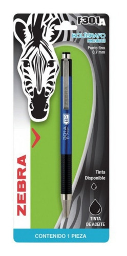 Boligrafo Punto Mediano Zebra F-301 Negro Pack C/5