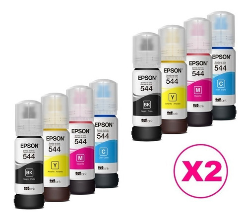 Tinta Epson T544 Original 2 Pack X4 Colores Para Epson L3110