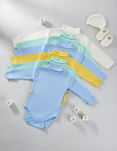 Set 6 Pañaleros Bebe Manga Larga Cuello Algodón Talla 1 2 3 | MercadoLibre