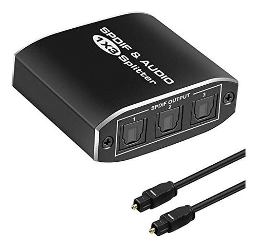 Divisor Óptico Digital De 3 Puertos, Spdif Toslink 1x3 (1