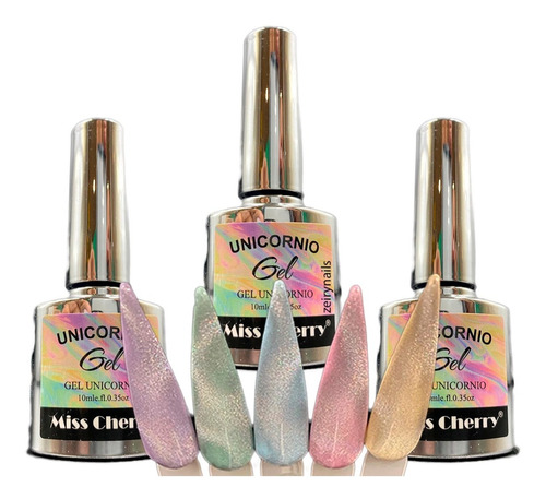 Top Efecto Unicornio  Miss Cherry  Gel Uv/led 10 Ml 3pz