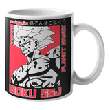 Tazón Taza Goku Ssj Dragon Ball Anime Ters Textil