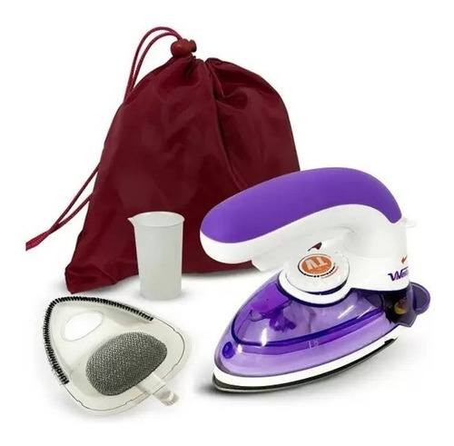 Mini Ferro De Passar A Vapor Viagem Steamer Patchwork Bivolt Cor Roxo 127v/220v