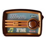 Radio Con Reproductor De Música  Recargable Usb Fm Am