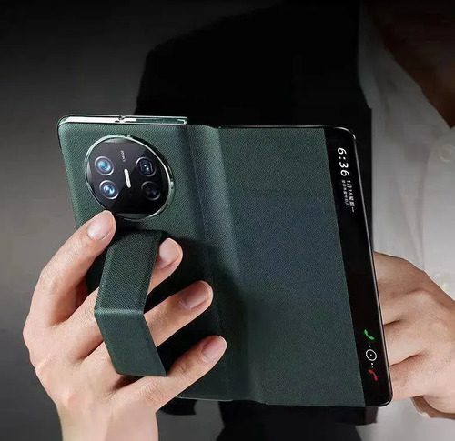 Funda Con Correa Y Soporte Para Huawei Mate X6, Funda De Cuero, Ventana Inteligente, Protección Completa 360°, Anti-huellas, Resistente A Golpes
