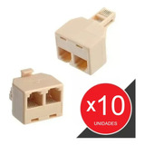 Adaptador Rj11 Teléfono 1 Macho A 2 Hembras Prolongador X10u