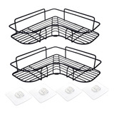 Organizador Ducha Baño Esquinero Acero Inox Adhesivo 2pcs