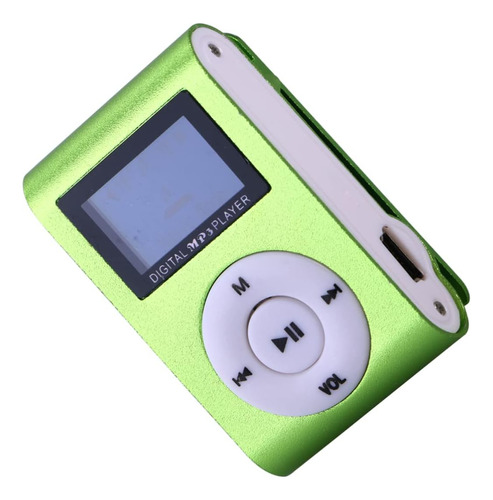 Milisten Reproductor De Mp3 Verde Con Clip, Reproductor Mult