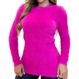 Blusa Pelinho Grosso Frio Suéter Pelúcia Blusinha Aveluda 