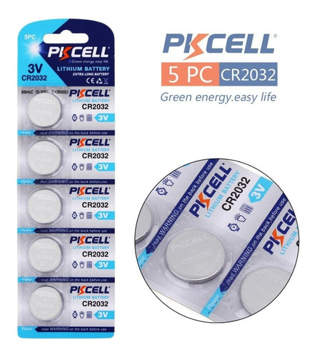 5 Pilas Baterías Pkcell Cr2032 3v Litio Original 