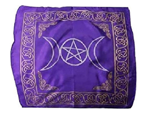 18x18 Purpura Rayon Triple Luna Pentagram Altar Nuevo Colo