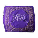 18x18 Purpura Rayon Triple Luna Pentagram Altar Nuevo Colo