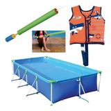 Kit Piscina Premium 6200 Litros + Colete P/m + Lança Água