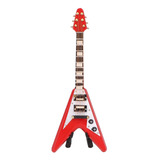Maqueta De Guitarra Eléctrica Dollhouse En Miniatura Roja, R