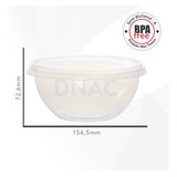 Pote Plástico Descartável Redondo Bowl 750ml - 20 Un. Cor Transparente