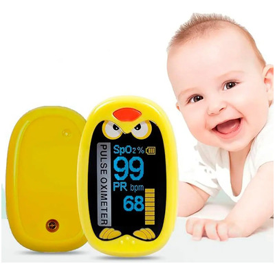 Oximetro Pediátrico Digital Recargable Infantil | Amarillo | Meses sin interés