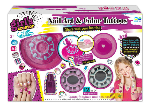 Joysae Nail Art & Color Tatto Set, Emoji Pedicura Y Manicura