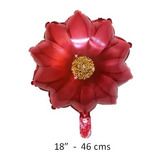 Globos Metálicos Con Diseño De Flor C/5 Pzs. Color Rojo