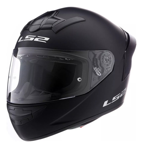 Casco Integral Moto Ls2 352 Rookie Solid Negro + Alerón Vxv