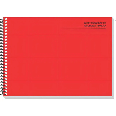 Caderno Desenho Milimetrado Vermelho Liso 48f Univ Esp C.d