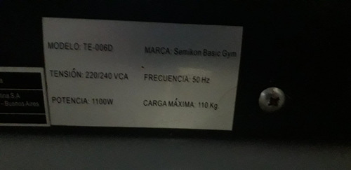 Cinta De Correr Eléctrica Semikon Basic Gym Te-006d Usada 