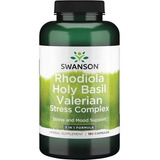 Swanson Rhodiola Holy Basil Valeriana 180caps Sabor Sin Sabor