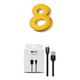 Kit 8 Piezas Cable Usb V8 2.1a 1 Metro Mayoreo 1hora Cab236