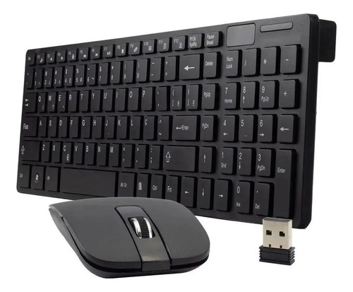 Kit Teclado E Mouse Wirelles Ultra Slim 2.4ghz Com Nfe