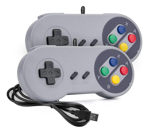 Control D Juegos Rii Snes Retro Usb/super Clasic/grey(2pack)