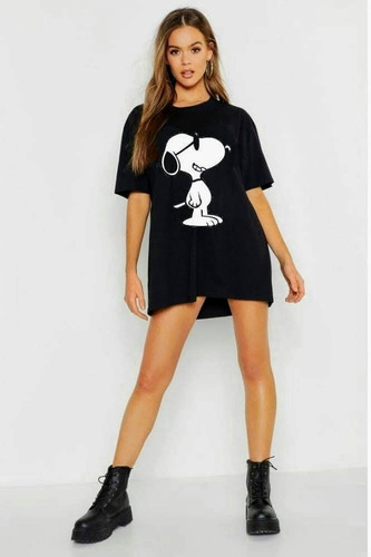 Remerón Oversize Vestido Snoopy 100% Algodón 