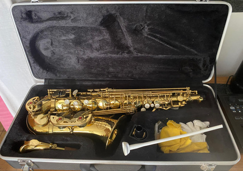 Saxofone Alto Laqueado Eb Milano Custom Sax Mi Com Case 