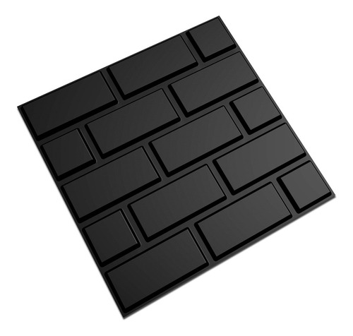 Kit 20 Placas 3d Pvc Preto Revestimento Parede 5m² Tiles