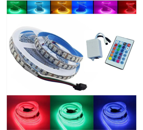  Fita 600 Leds 5050 5m Rgb + Controladora Bluetooth + Fonte 