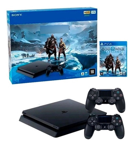 Console Playstation 4 Disco 2 Controles Ps4+ Jogo God Of War Ragnarok  1 Ano Garantia Sony Brasil